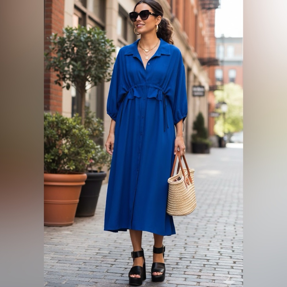 KATE HEWKO Elegant Blue Dress - One Size